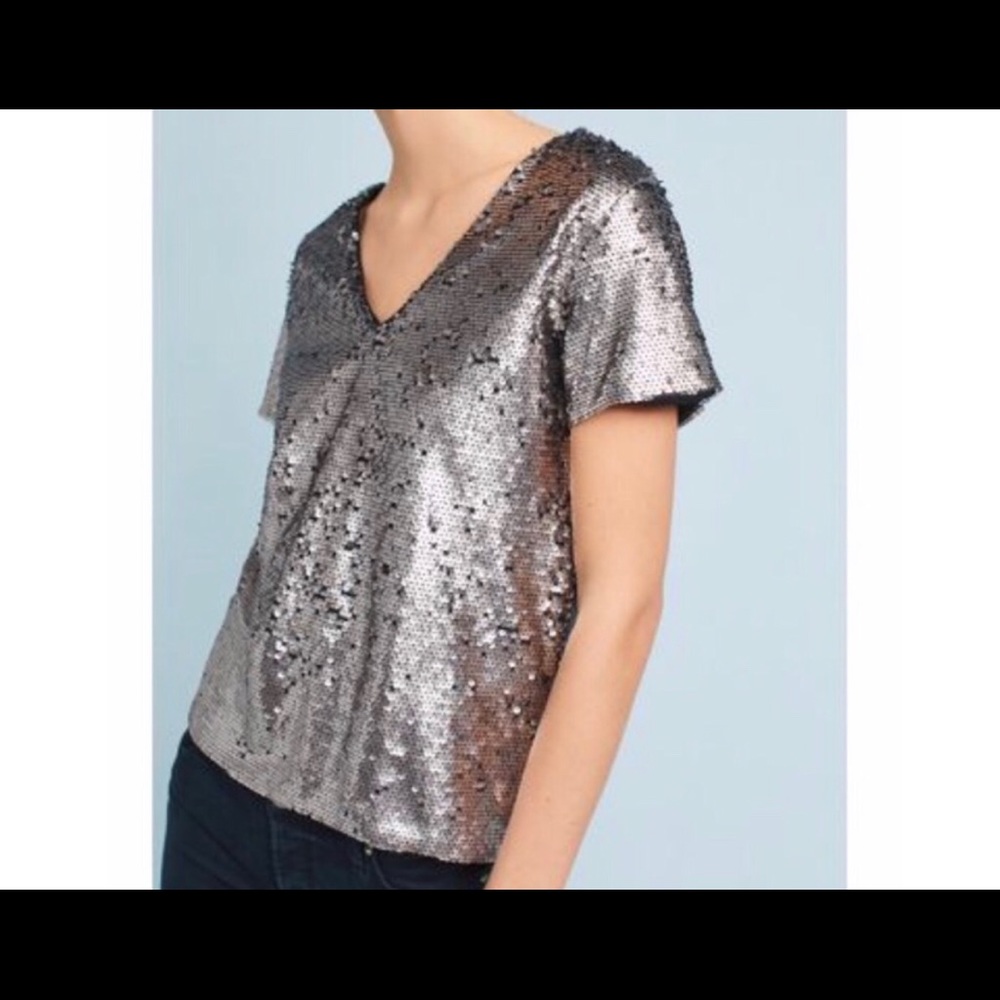 Anthropology- Vanessa Virginia Sequin Top - Picture 3 of 4